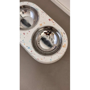El Yapımı Terrazo Mama Kabı
