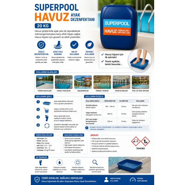 Superfoot Havuz Ayak Dezenfektanı 20 kg