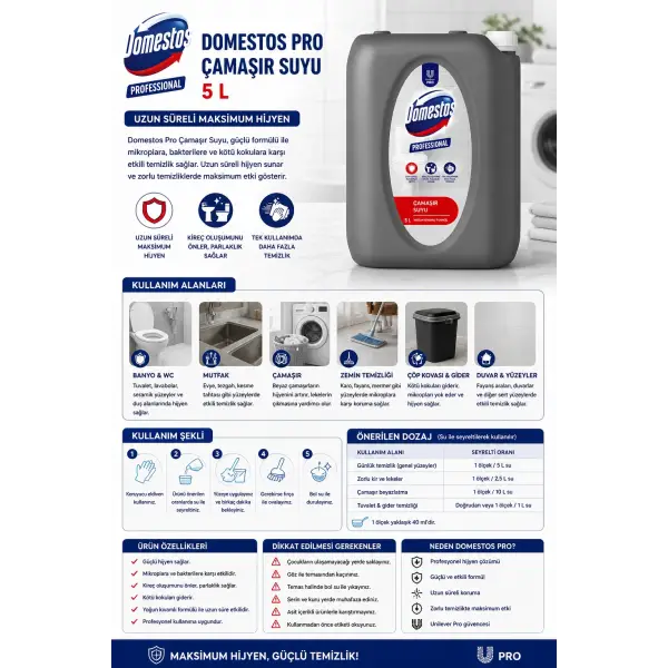 Domestos Pro Çamaşır Suyu 5 L