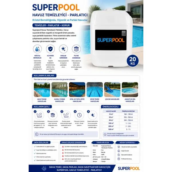 Superpool Havuz Temizleyici-Parlatıcı 20 kg