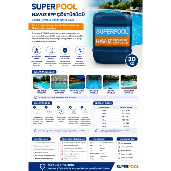 Superpool Havuz Spp Çöktürücü 20 kg