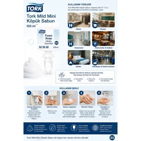 Tork Mild Mini Köpük Sabun 525 ml
