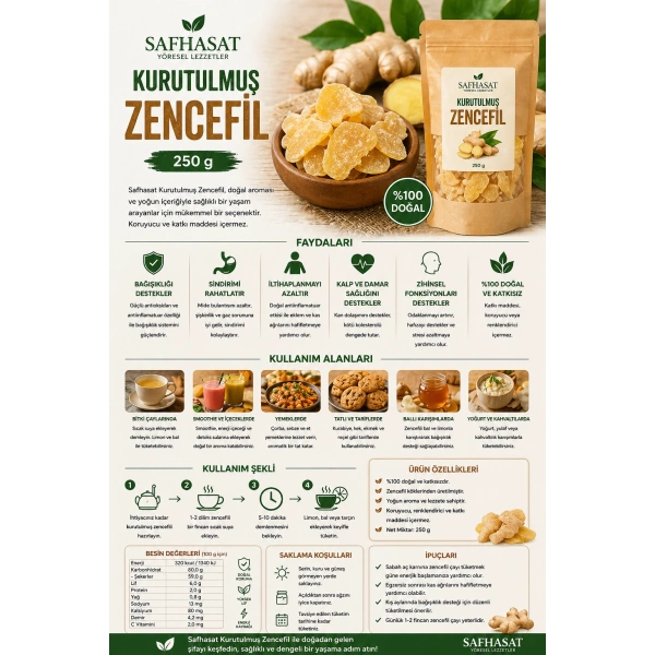 Safhasat Kurutulmuş Zencefil 250 g