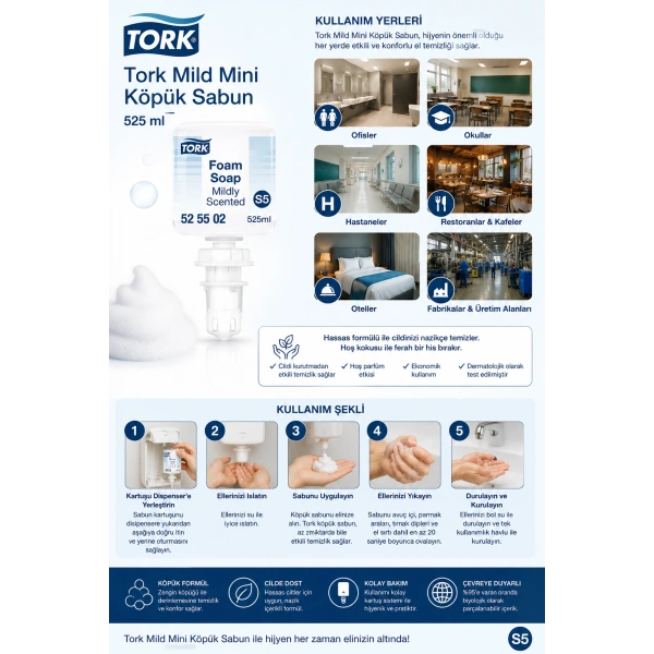 Tork Mild Mini Köpük Sabun 525 ml