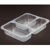 3 Göz Plastik Yemek Kabı 4 Pkt 100Lü Şeffaf