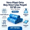Vera Plast Orta Boy Mavi Çöp Poşeti 55*60 cm 20 li *50 Rulo