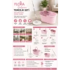 Flora Balerina Galvaniz Saplı Pudra Pembe Temizlik Seti