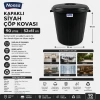 Kapaklı Siyah Çöp Kovası 90 Lt 52x61 cm