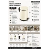 Dayco Pedallı Krem Renk Metal Çöp Kovası 5 L 20x28 cm