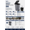 Cey Grup İç Kovalı Pedallı Gri Çöp Kovası 40 L 38x47 cm