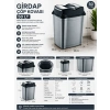 Antrasait Girdap Çöp Kovası 50 lt. 48x30x62 cm