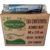 Kazanç Plastik Eko End. Jumbo Boy 80x110 10lu 20 Rulo Çöp Torbası Siyah