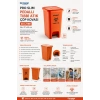 Ceymop Pro Slim Pedallı Tıbbi Atık Çöp Kovası 30 lt  36x27x45 cm