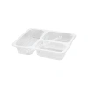 Nice Plast 3 Bölmeli Yemek Kabı Şeffaf PP 20 Gr 100 Adet