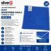 Silver Home 160 Gsm Overloklu Mavi Mikrofiber Havlu Temizlik Bezi 40x40 cm