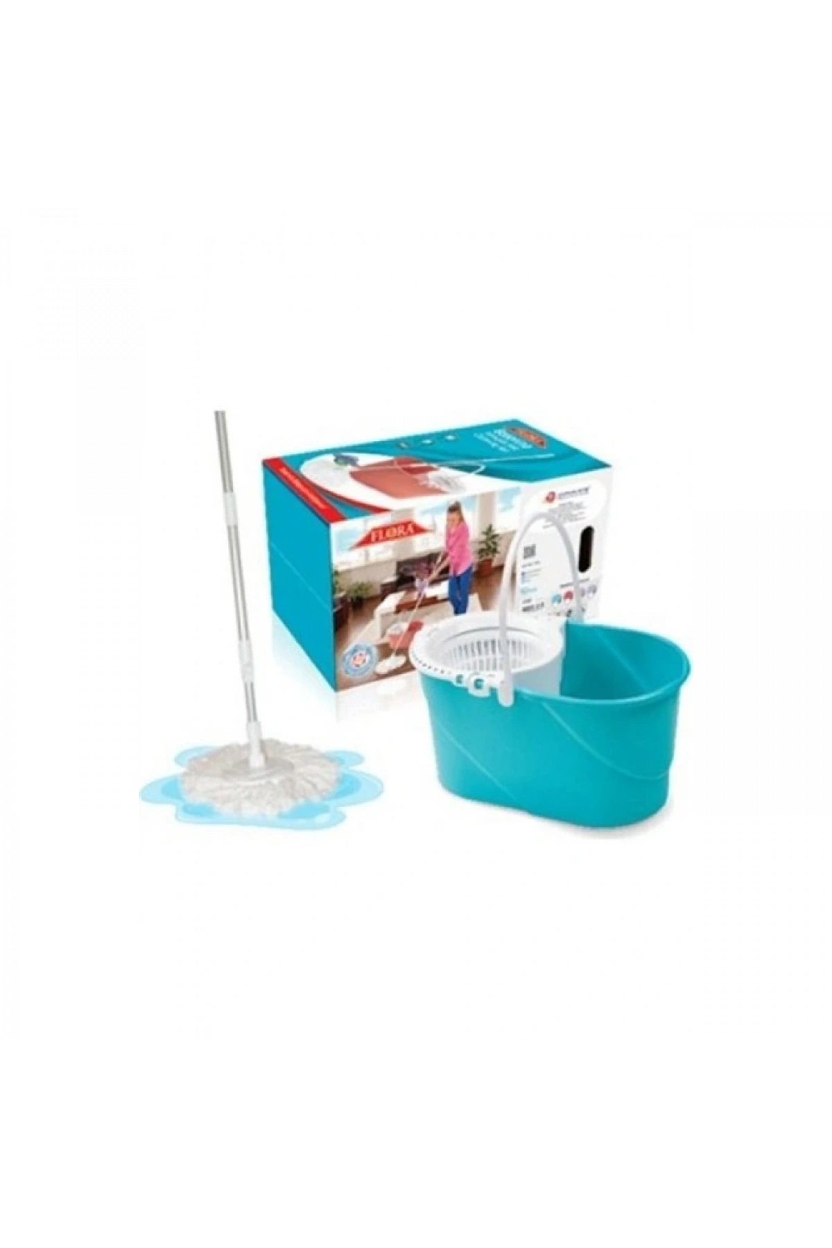 FLORA BALERİNA GALVANİZ SAPLI TEMİZLİK SETİ GRİ