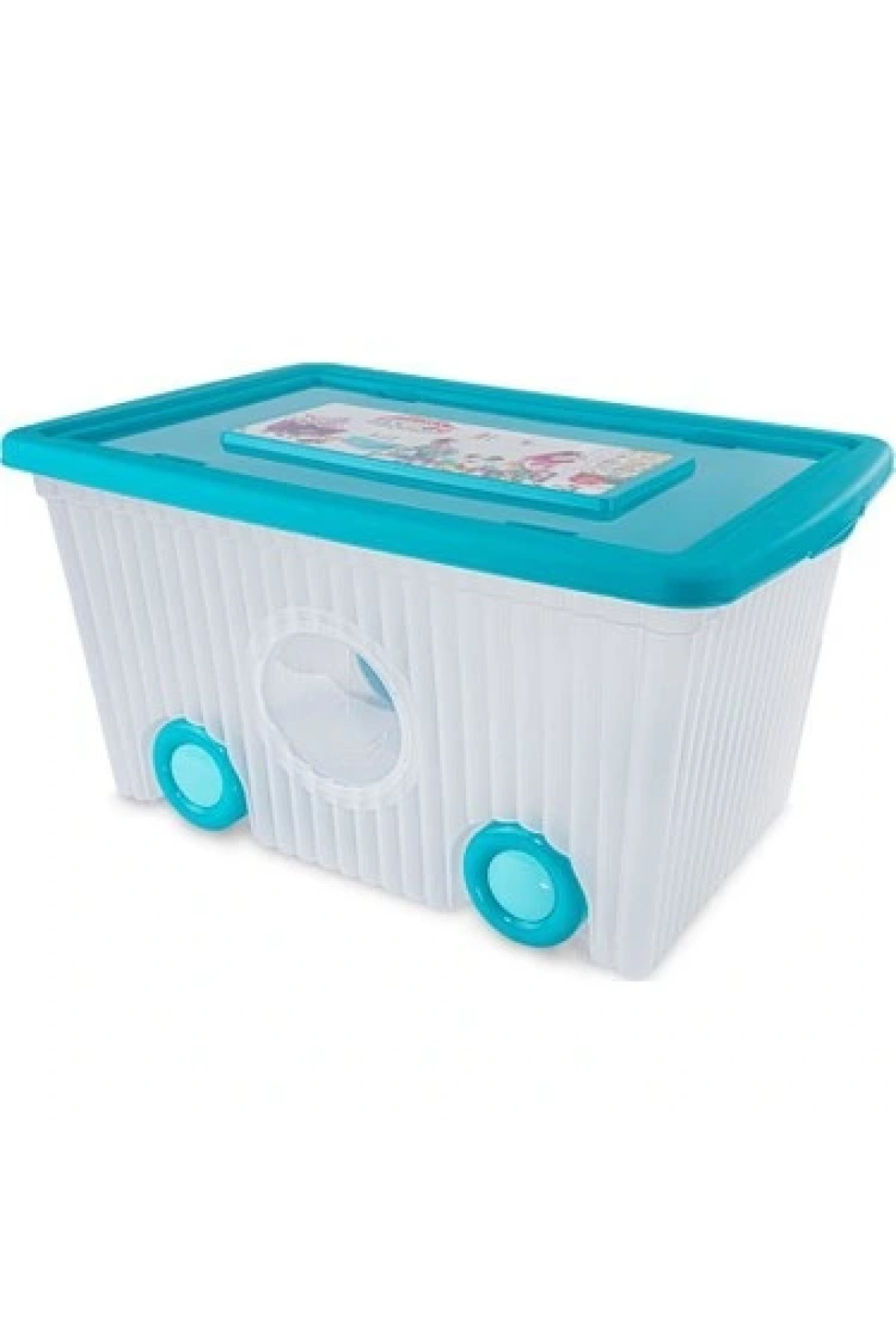 Flora Tekerlekli Oyuncak Kutusu 60 Lt Turkuaz F379