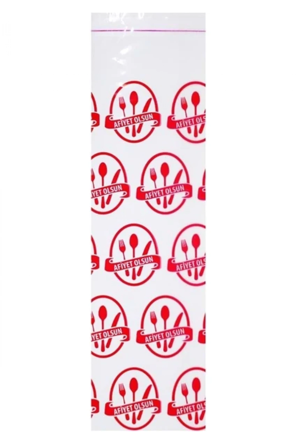 Jelatin Afiyet Olsun Baskılı Çatal Kaşık Kılıfı (25 Kg)