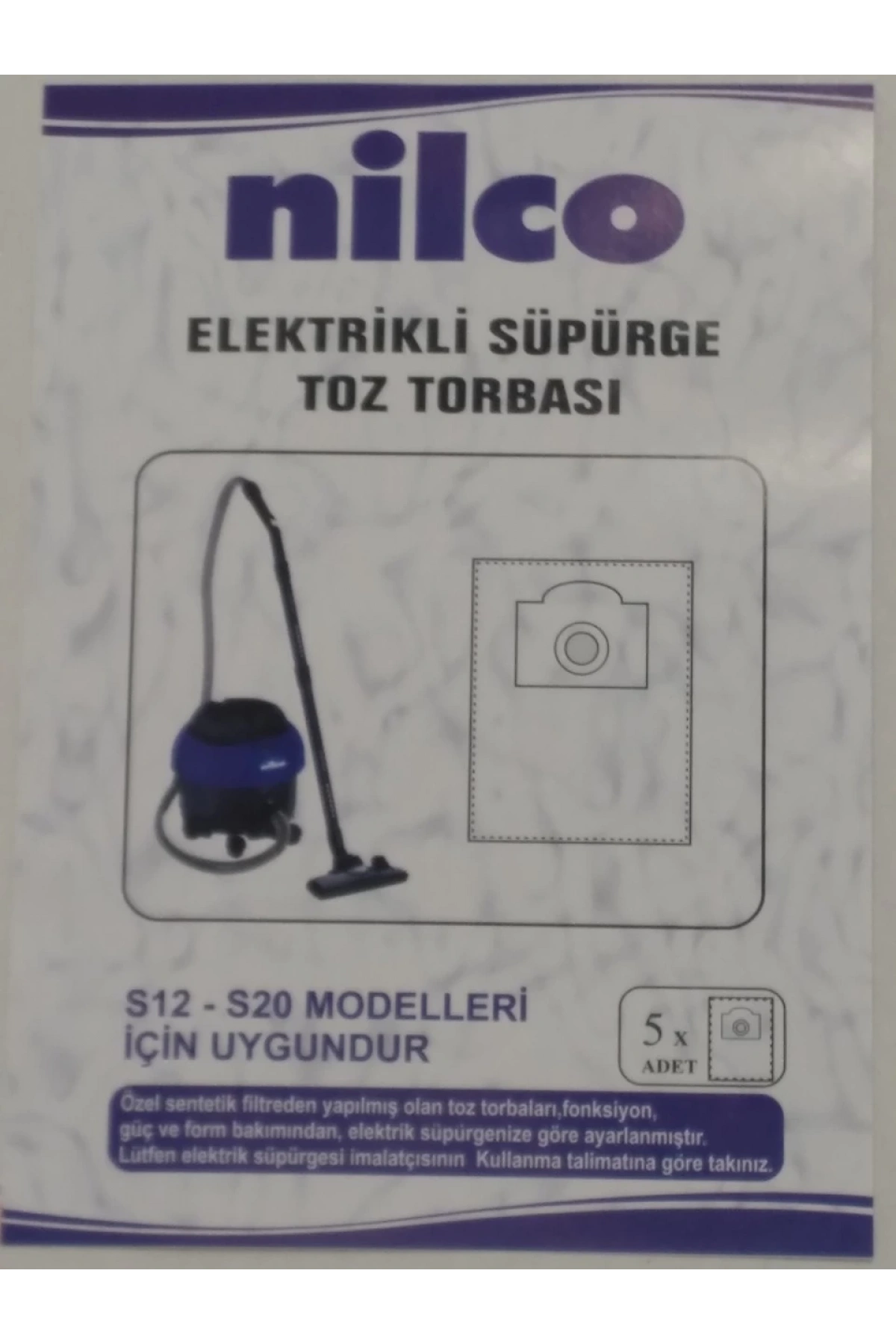 Nilco S 12 Toz Torbası Fakir 5Li
