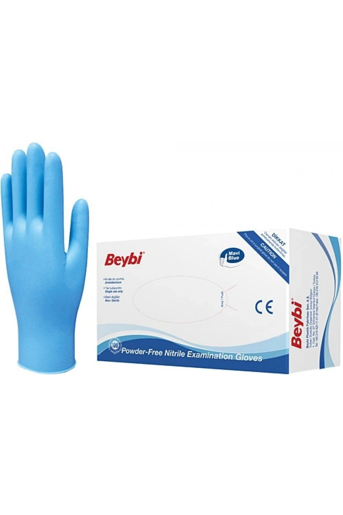 Nitril Eldiven Pudrasız Small Mavi / Beybi