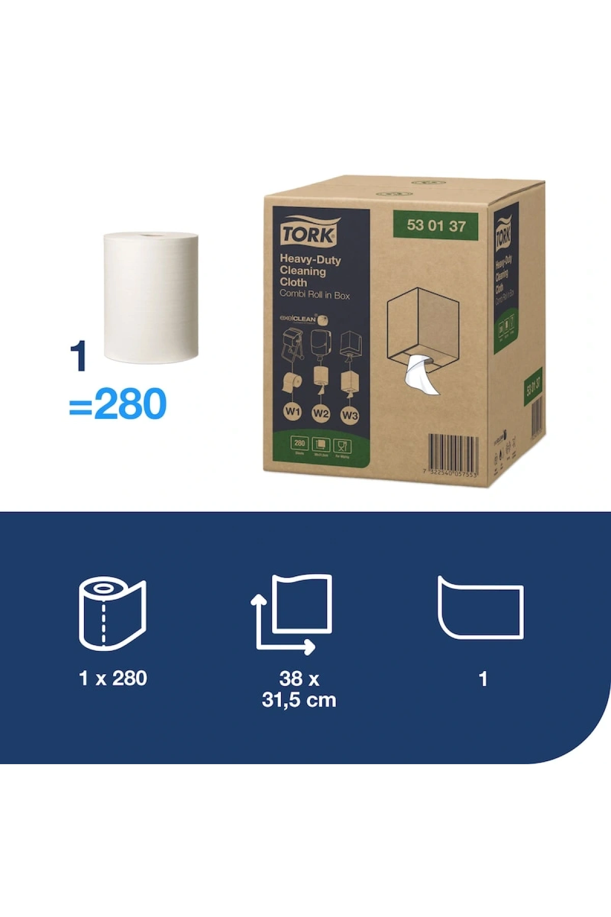 Tork Ağır Kir Temizlik Bezi 106M*1 (530137) (Nonwoven Bezi)