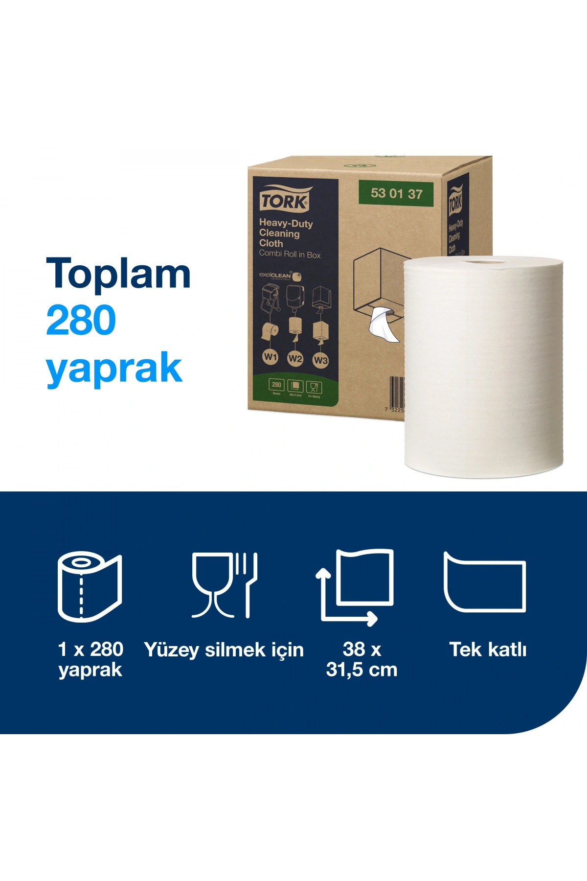 Tork Ağır Kir Temizlik Bezi 106M*1 (530137) (Nonwoven Bezi)