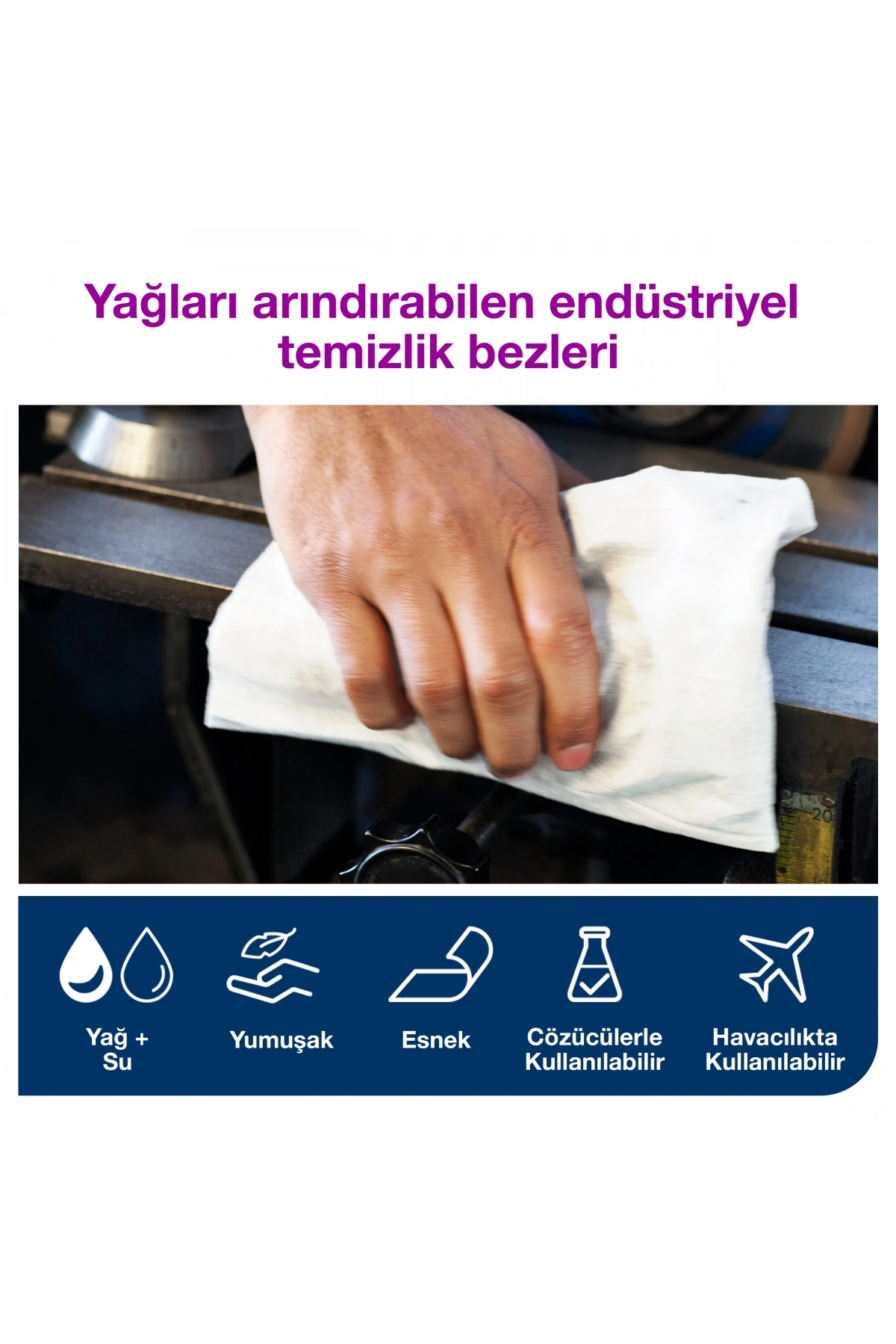 Tork Ağır Kir Temizlik Bezi 106M*1 (530137) (Nonwoven Bezi)