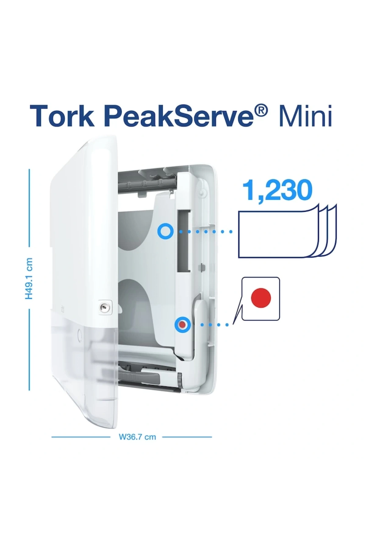 Tork Peakserve™ Mini Havlu Dispenseri Beyaz (55250)