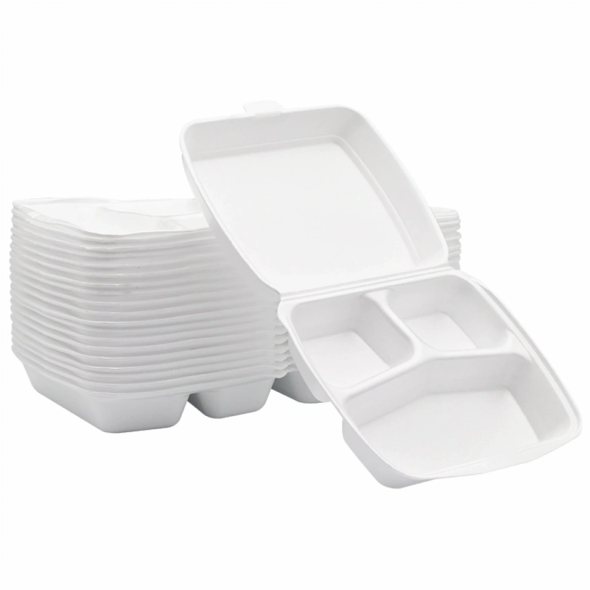 3 Gözlü Kapaklı Köpük Tabak Eko Mod 23-A 100Lü