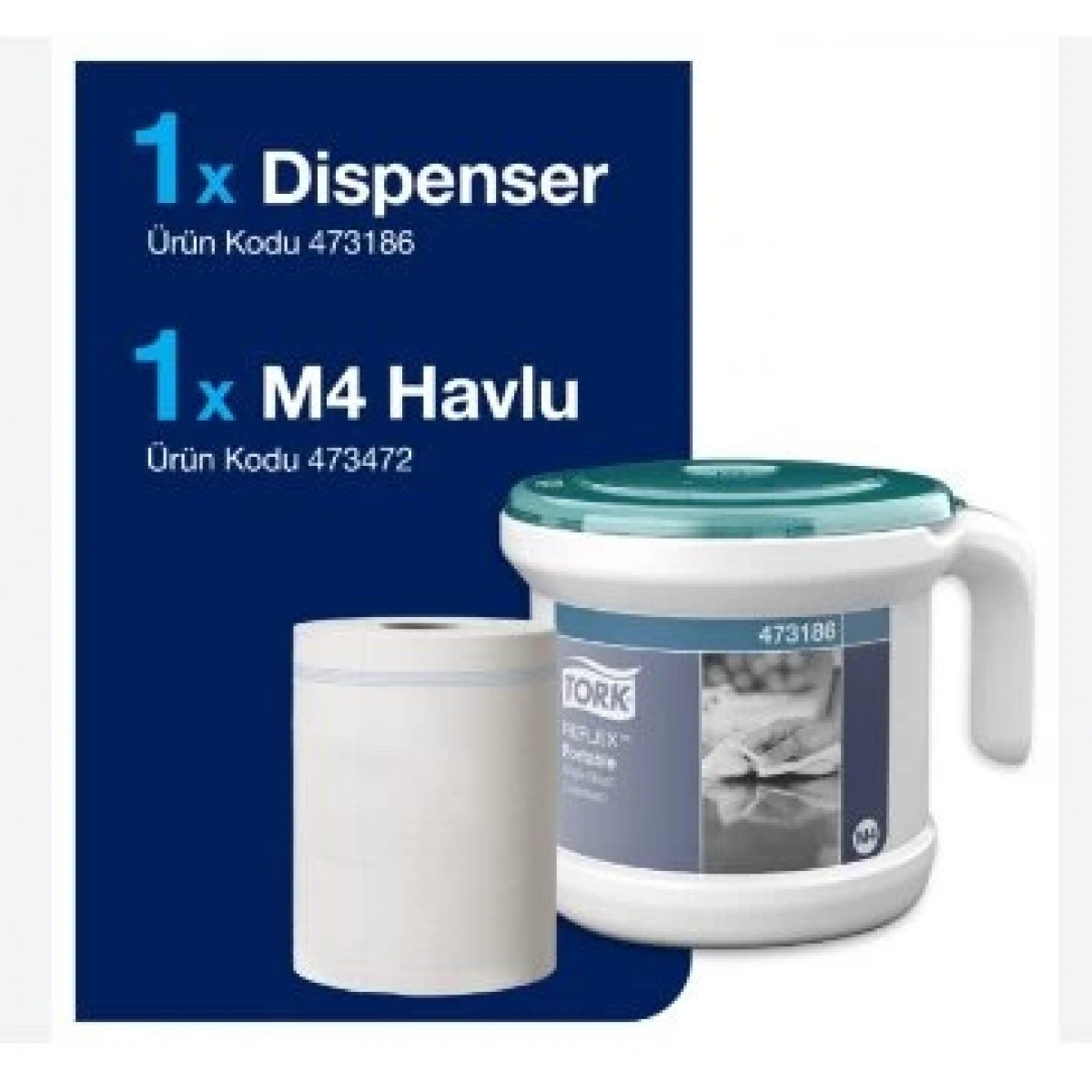 Tork 473186 Reflex İçten Çekmeli Havlu Başlangıç Paketi 1 Dispanser + 4M Havlu