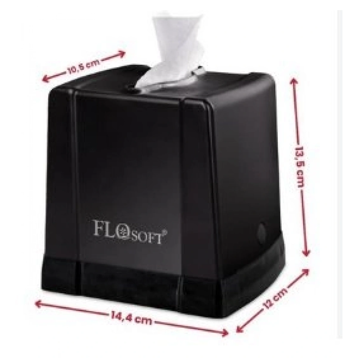 Flosoft Tek Çek Masaüstü Dispenser Cömert Peçetelik Siyah