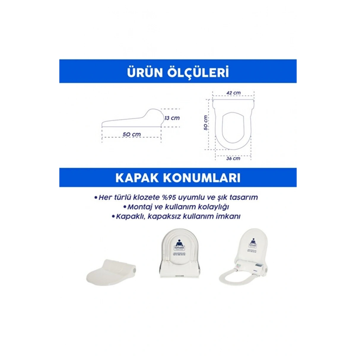 Tottolet Ledsörlü Siyah Klozet Kapak Sistemi 12 V