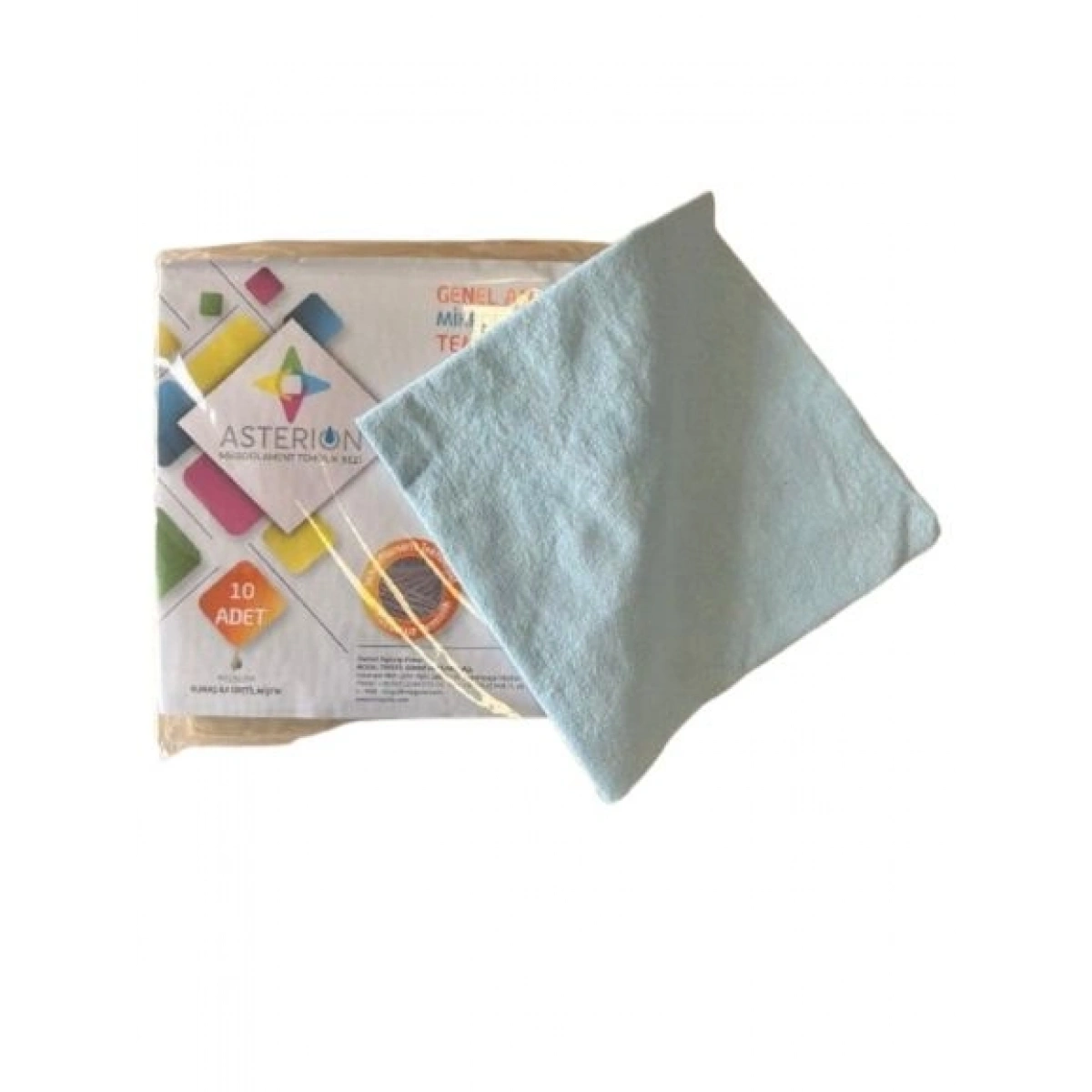 Asterion Mikrofilament Mavi Temizlik Bezi 40x40 cm 10lu
