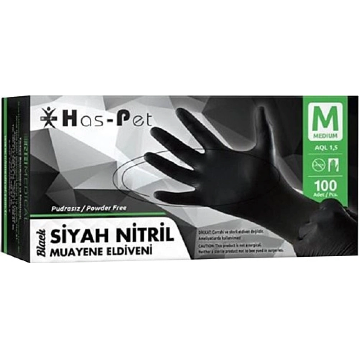 Nitril Eldiven Medium Siyah / Has-Pet
