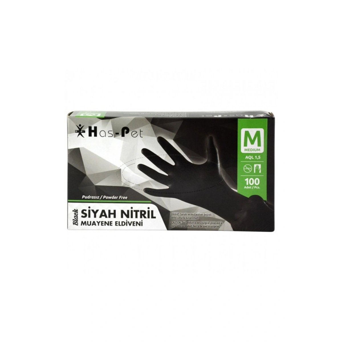 Has-Pet Nitril Siyah Eldiven Medium Beden