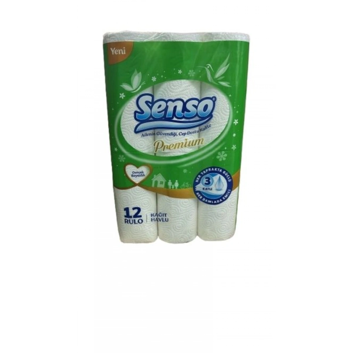 SENSO PREMİUM RULO HAVLU 3 KATLI 12Lİ x 4 PAKET = 48 RULO