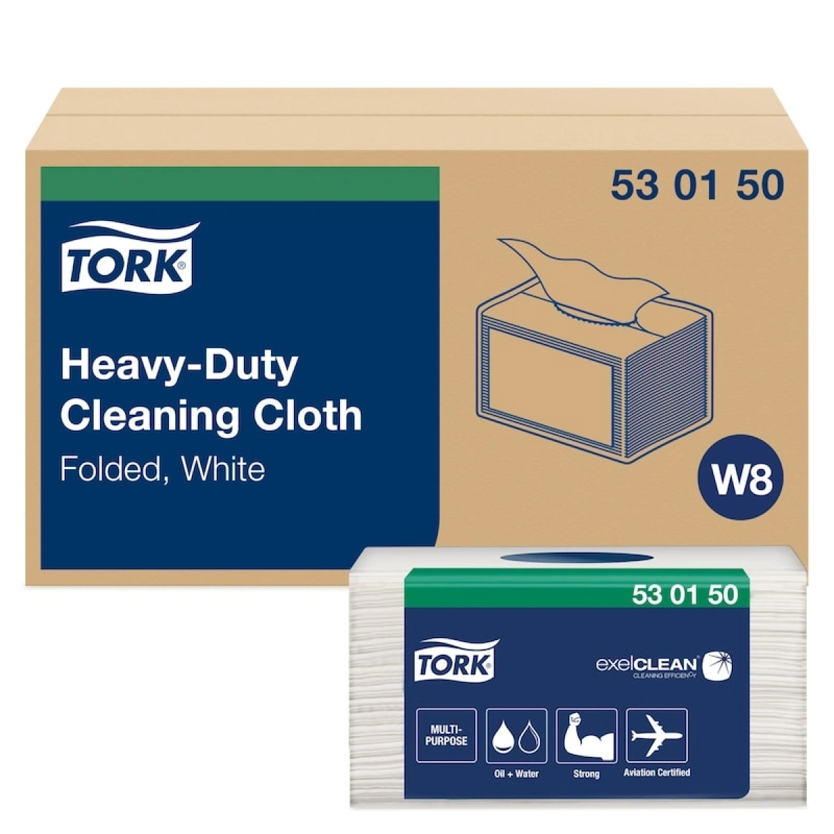 530150 TORK NONWOVEN TEMİZLİK BEZİ AĞIR KİRLER BEYAZ45Lİ 8 PAKET