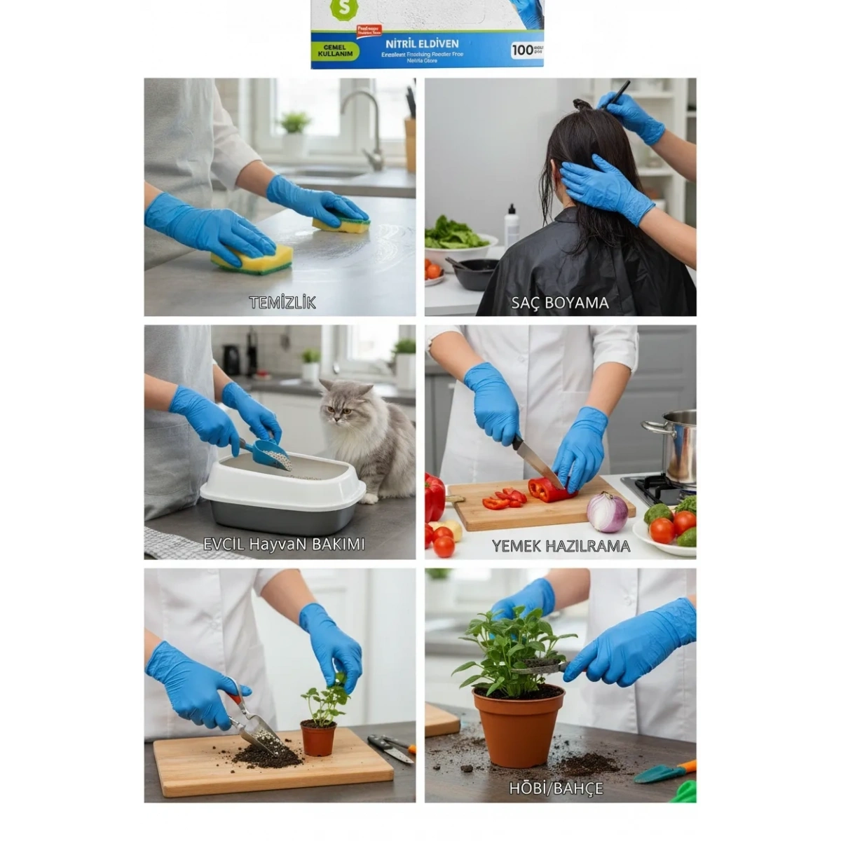 Nitex Nitril Small Mavi Eldiven 100lü 1 Paket