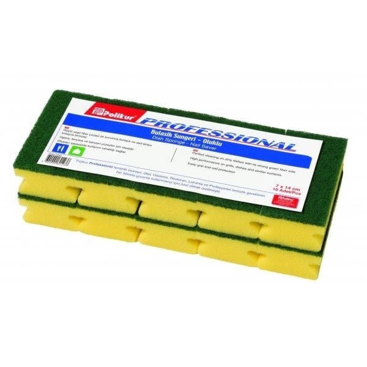 Polikur Oluklu Yeşil Bulaşık Süngeri 10lu