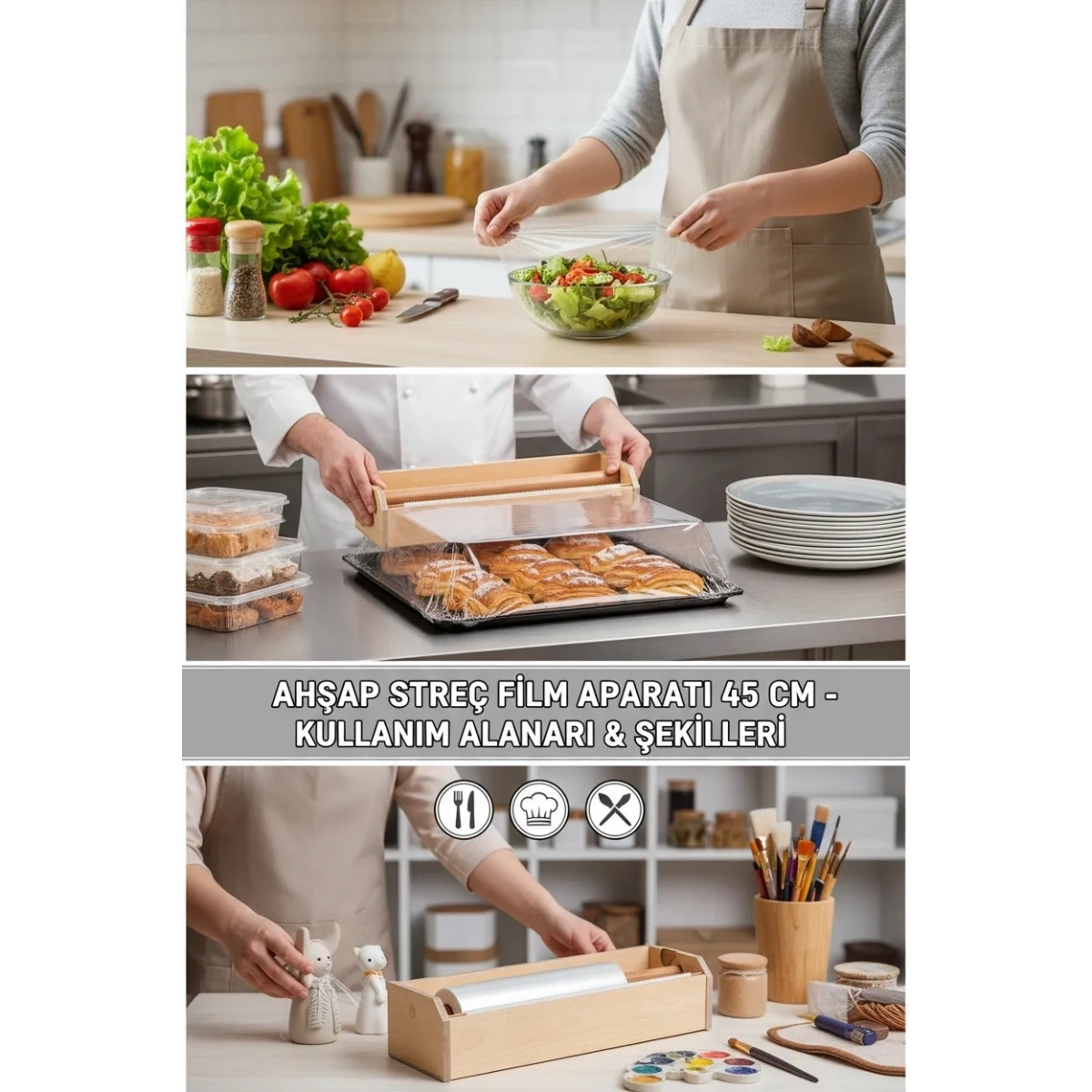 Ahşap Streç Film Aparatı 45 cm