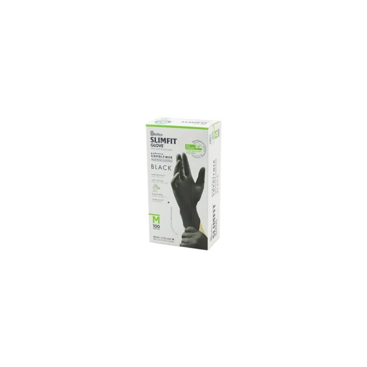 Reflex Slimfit Glove Eldiven Medium Siyah 100lü 1 Paket