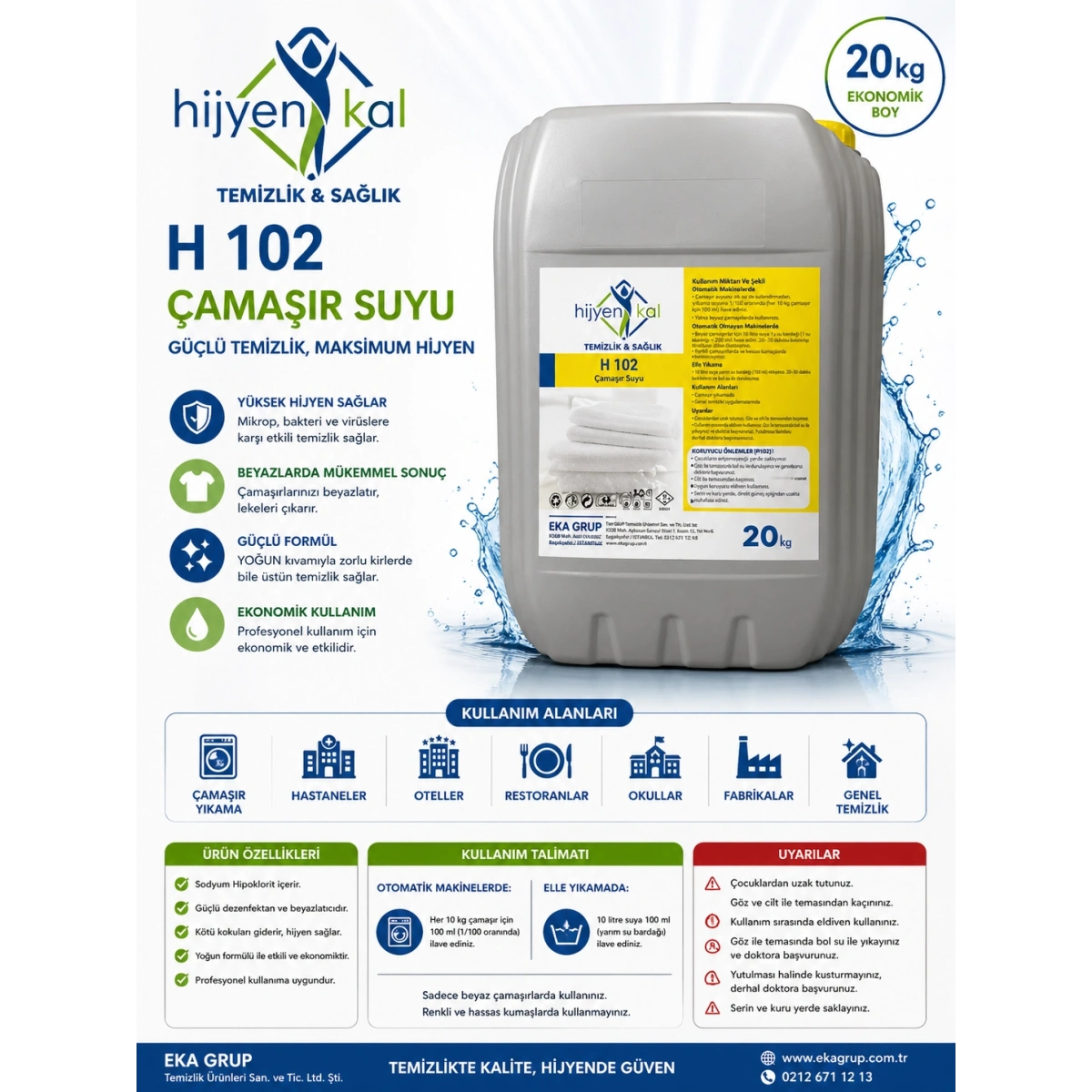 Hijeynkal Çamaşır Suyu H 102 20 kg