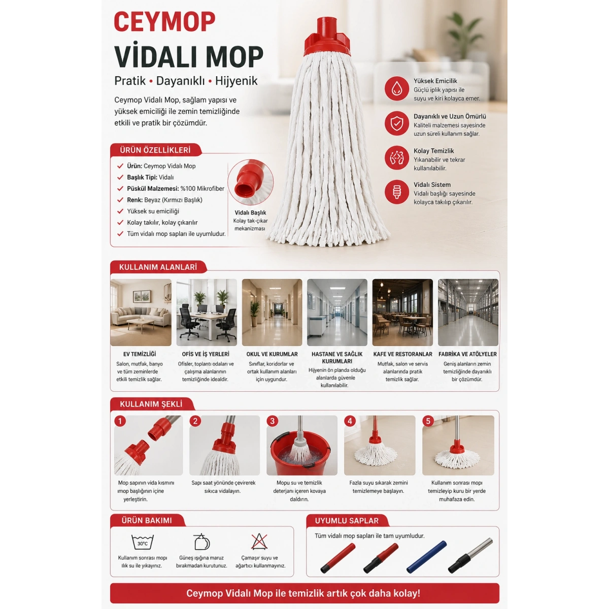 Ceymop Vidalı Mop