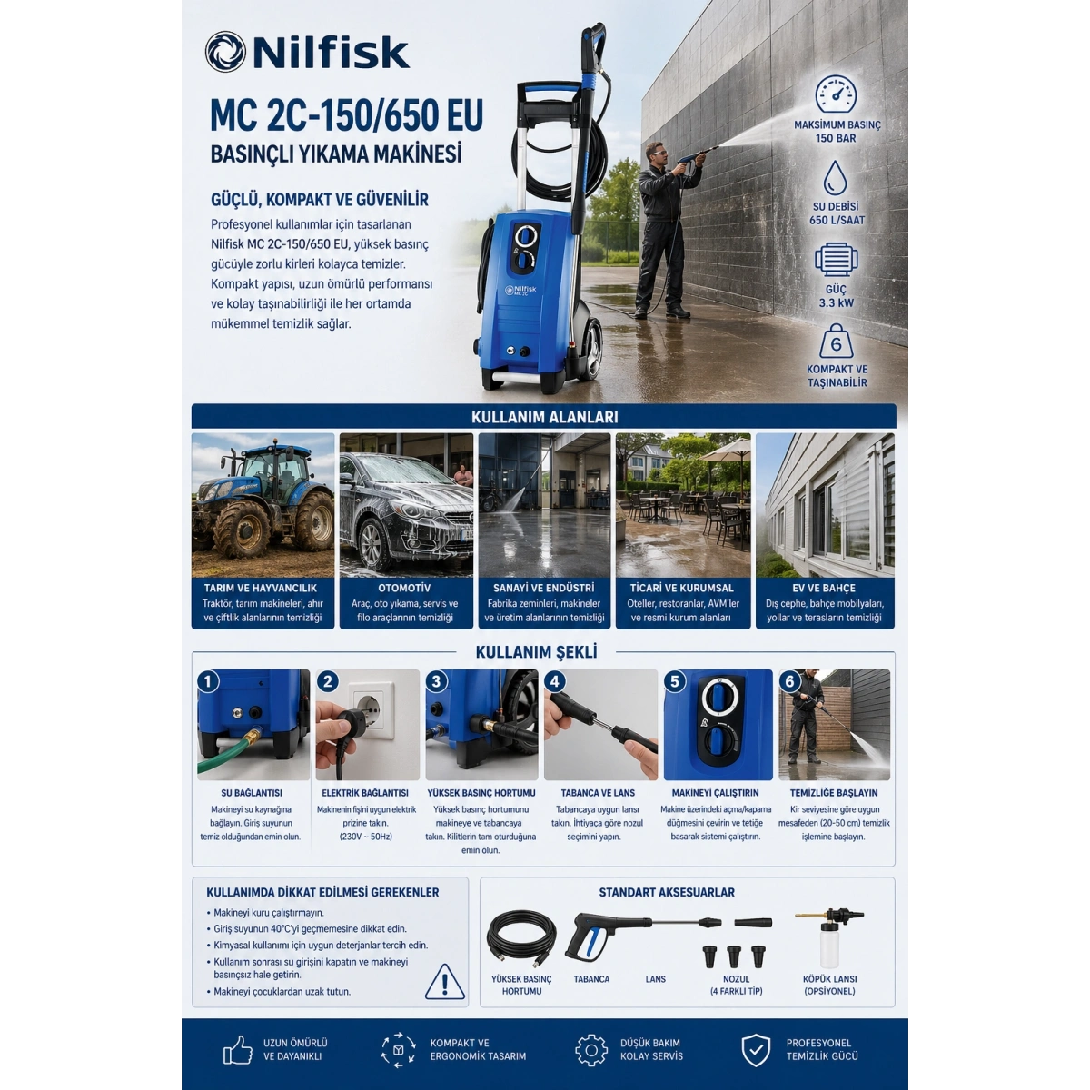 Nilfisk MC 2C-150/650 EU Basınçlı Yıkama Makinesi