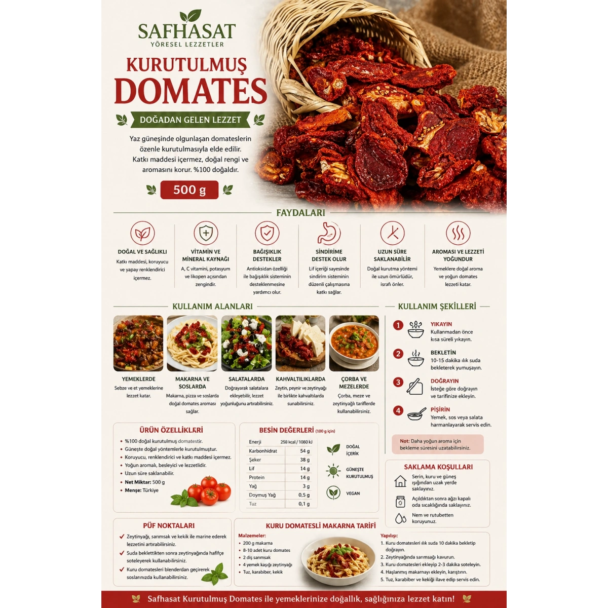 Safhasat Kurutulmuş Domates 500 g