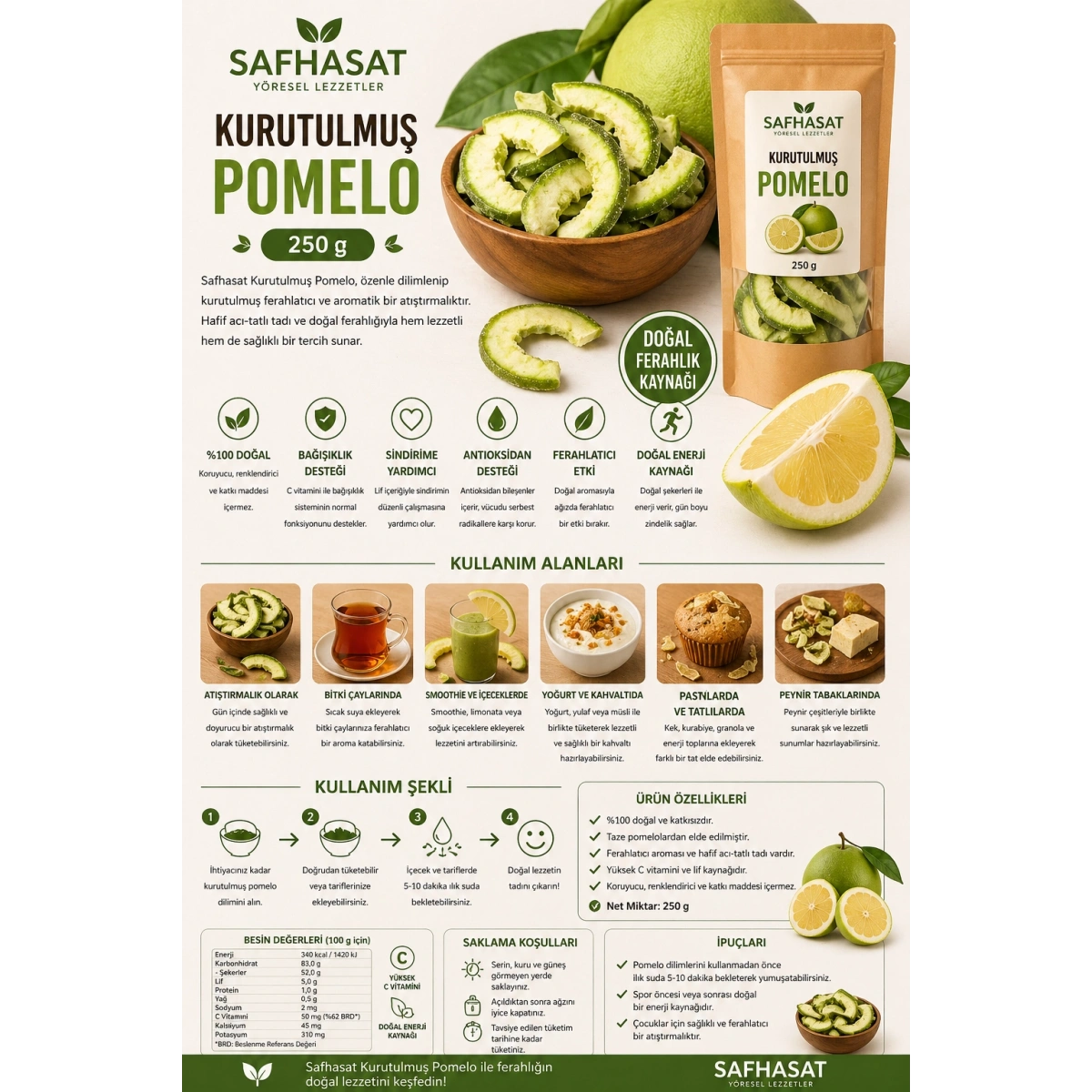Safhasat Kurutulmuş Pomelo 250 g