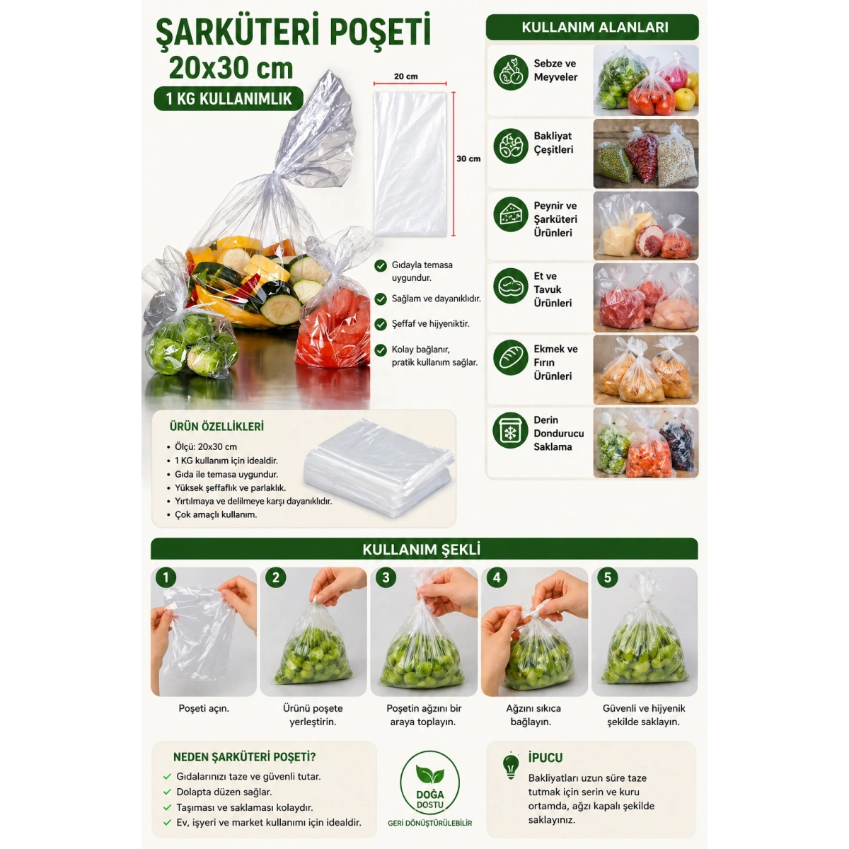 Şarküteri Poşeti 20*30 1 Kg