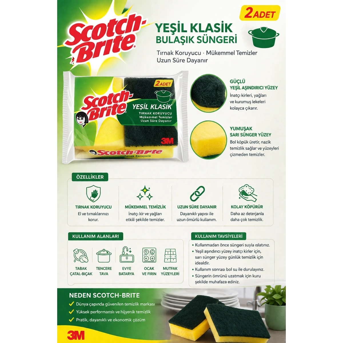 Scotch Brite Bulaşık Süngeri 2li