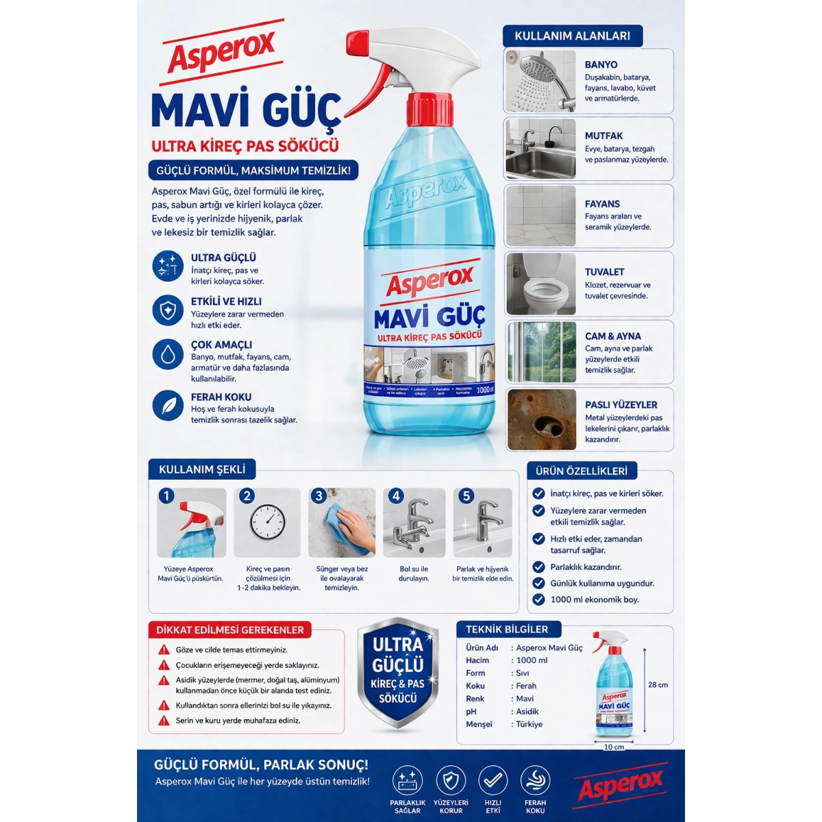 Asperox Mavi Güç 1000 ml