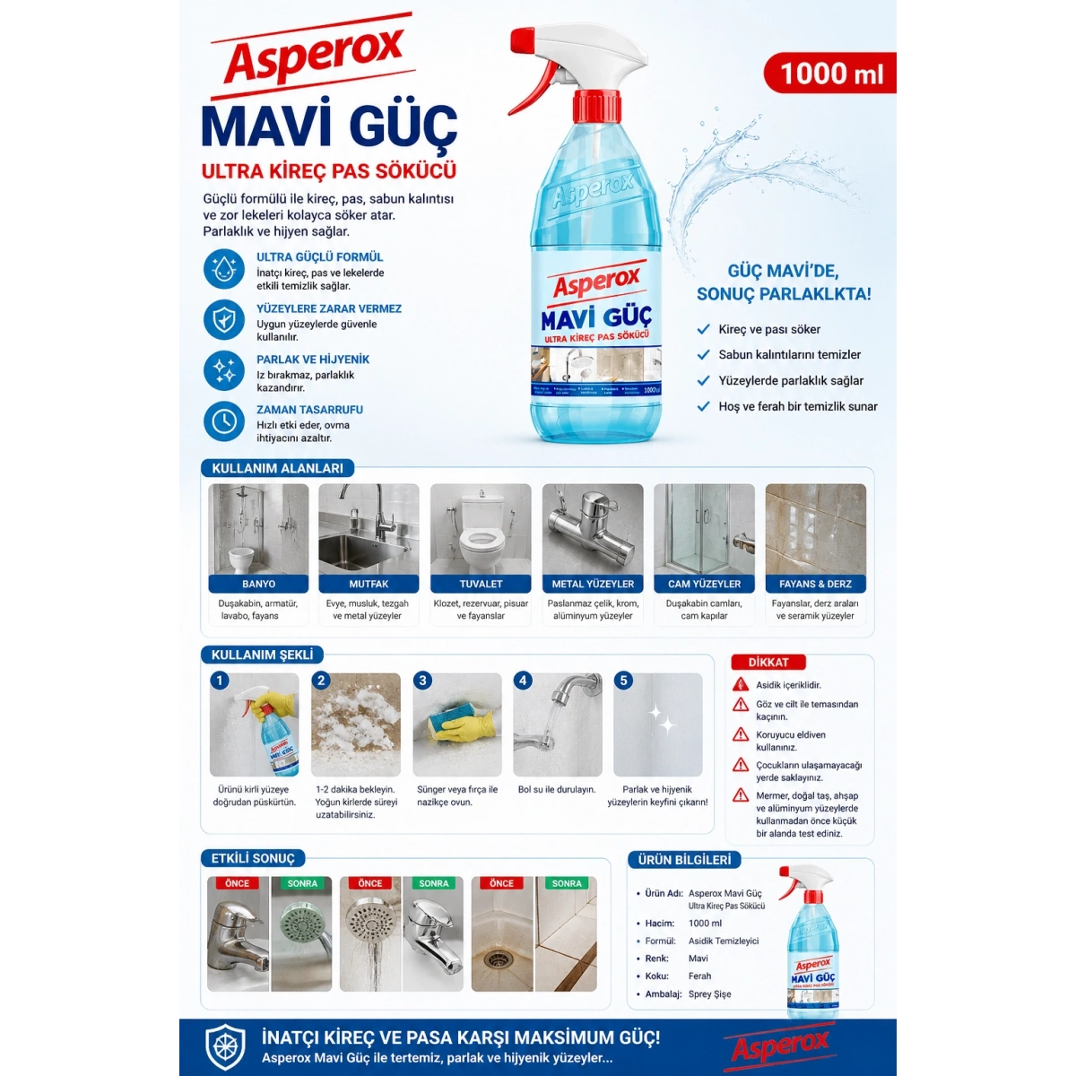 Asperox Mavi Güç 1000 ml